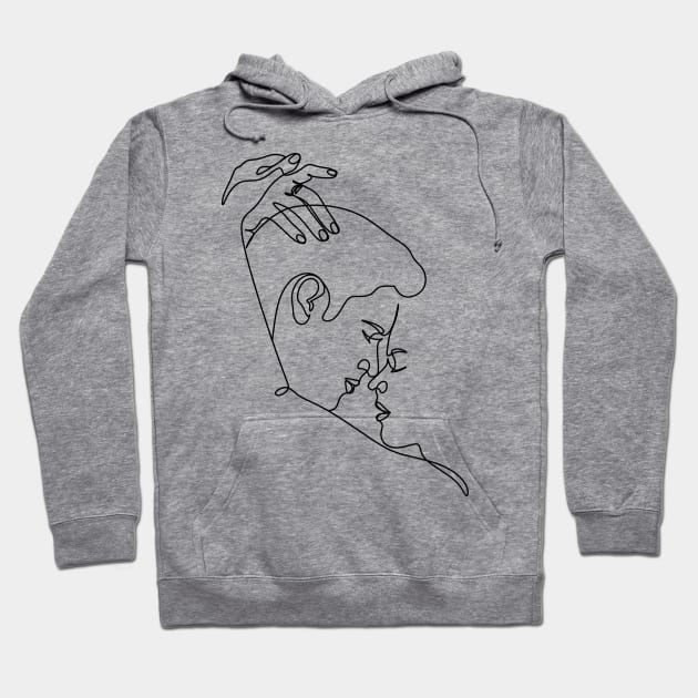 couple line art Hoodie by OneLinePrint